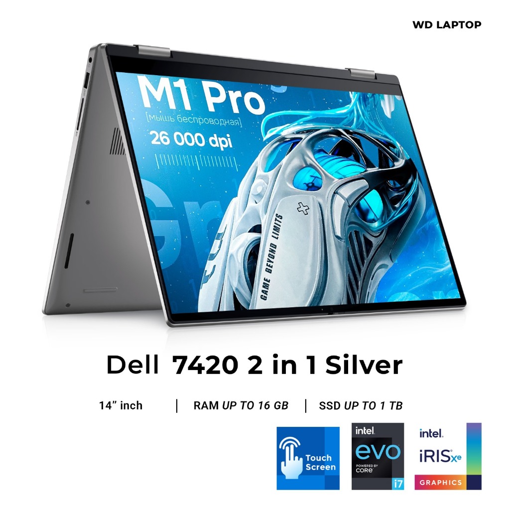 Laptop Dell Latitude 7420 2 in 1 intel Core i7 GEN 11 RAM 16GB SSD 1TB + BONUS TAS & MOUSE WIRELESS