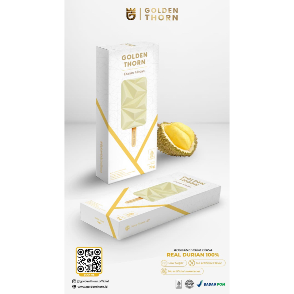 Es krim Durian, Ice Cream Durian, GOLDEN THORN Medan Stik