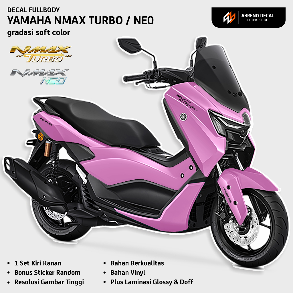 Decal Fullbody Nmax Turbo Neo Soft Color Polosan / Stike Motor Nmax Vinyl Anti Gores Glossy / Doff