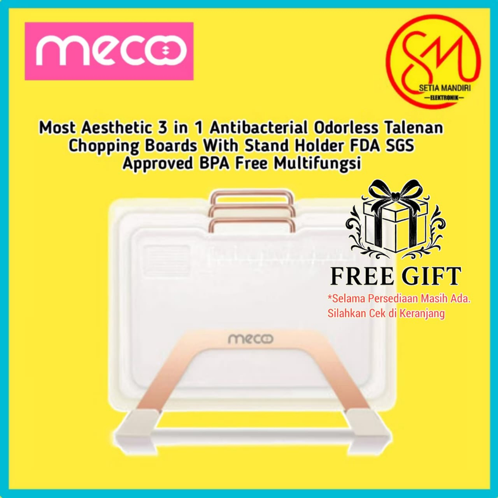 MECOO Most Aesthetic 3 in 1 Antibacterial Odorless Talenan Chopping Boards With Stand Holder