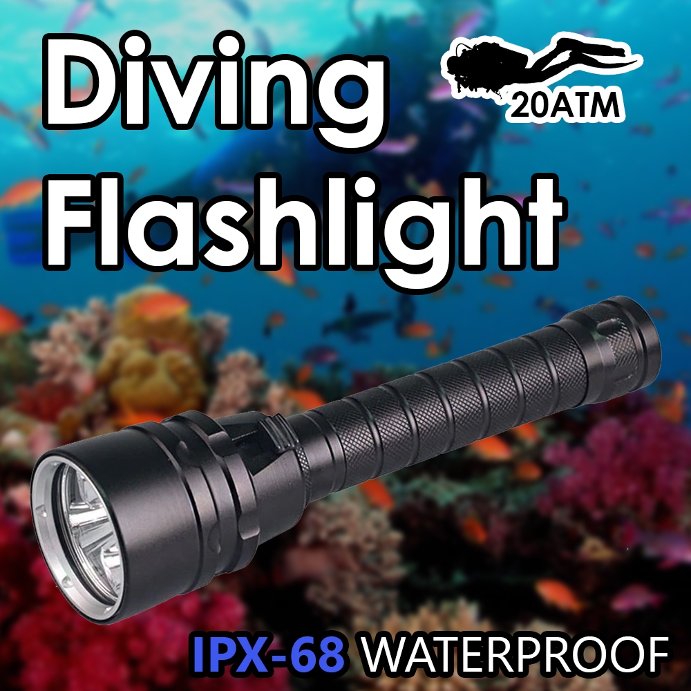 Senter Untuk Menyelam 20 ATM - Senter Diving - Senter Tahan Air - Senter Waterproof - Senter Selam -