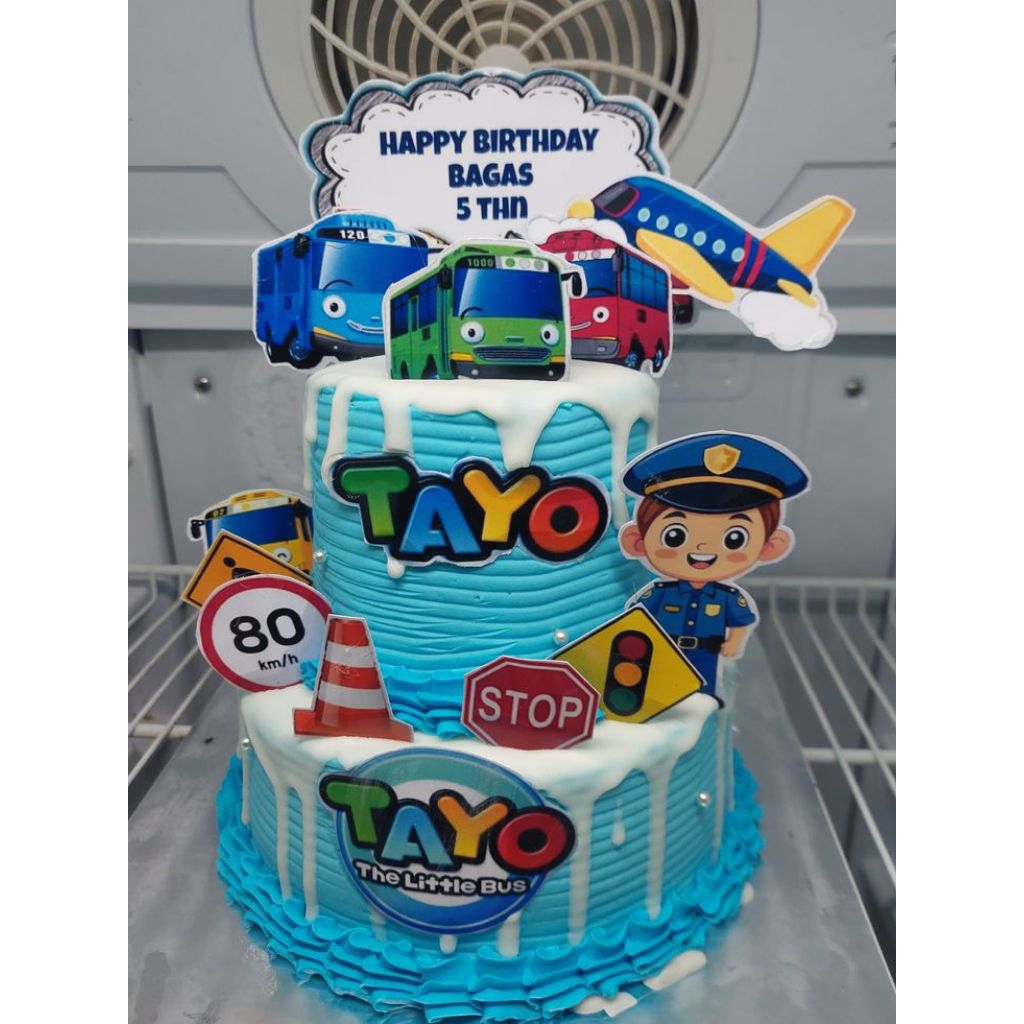 1 set cake topper tayo custom nama