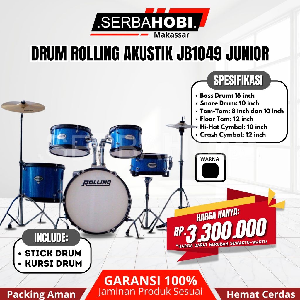 Drum Set Akustik Rolling JB1049 Junior