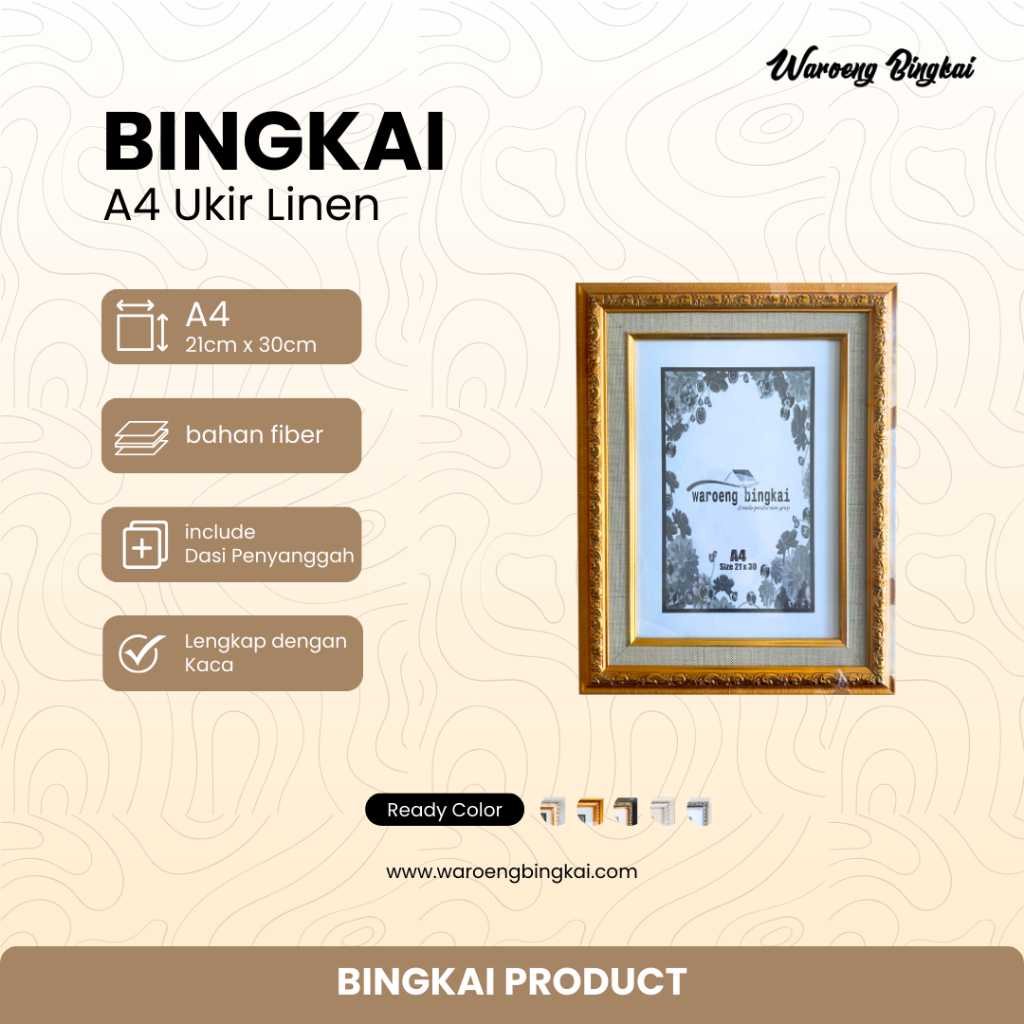 bingkai foto ukuran A4 21x30 cm double linen