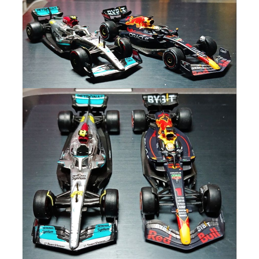 (64) F1 2022, MiniGT RBR Max Verstappen dan Tarmac Merc Lewis Hamilton