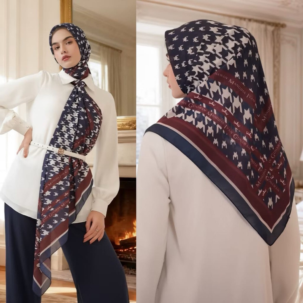MANDJHA HIJAB - JESSIE NAVY SCARF BY IVA GUNAWAN