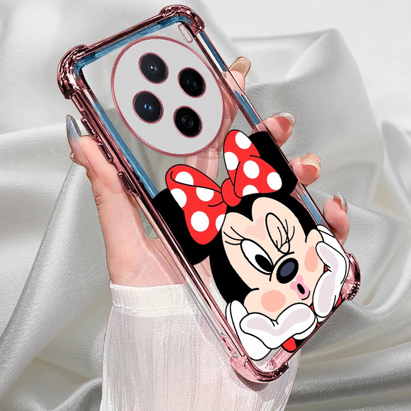 HP Soft Case Casing Vivo X100 X200 X300 Pro S1 X50 X60 X70 X80 5G Case Silikon Merah Muda Kartun Cew