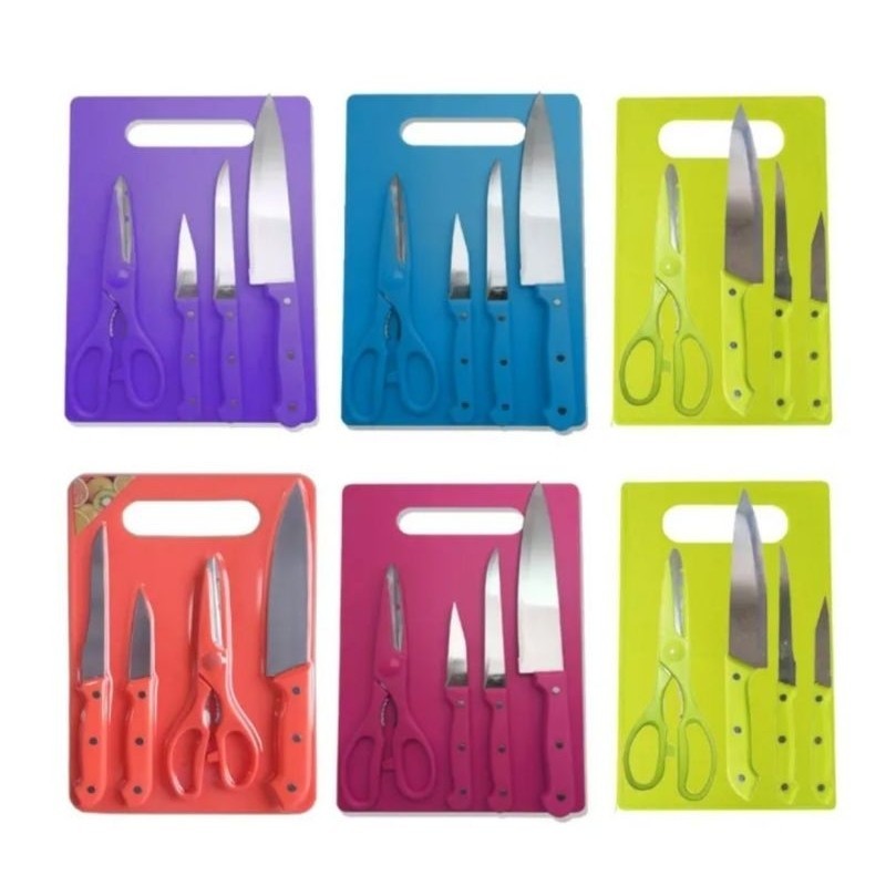 Pisau set talenan Pisau set dapur Pisau stainless tajam Pisau set Hitam Premium