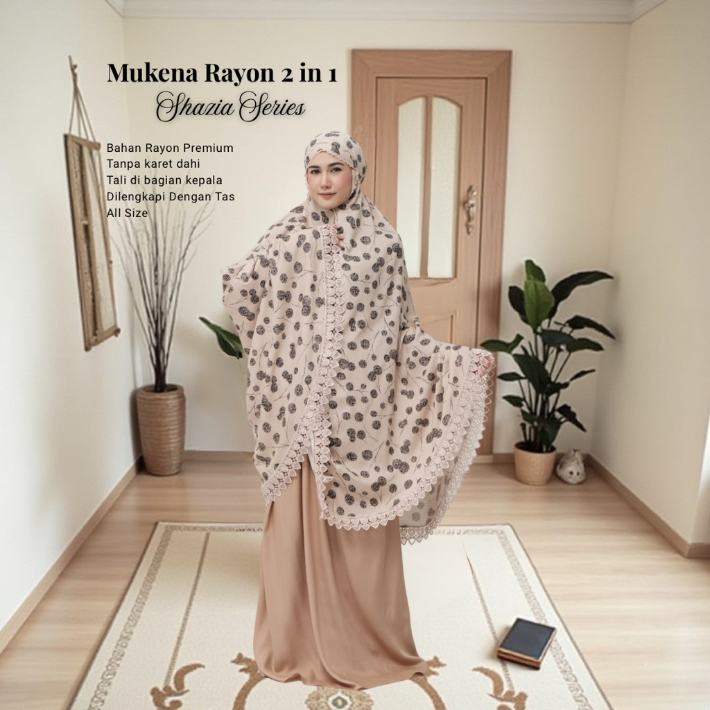 ANGGITA - Set Mukena Traveling Dewasa Premium Mini Pouch Bahan Rayon Motif Renda Mewah Bordir Terbar