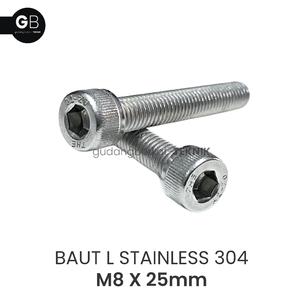 Baut L Stainless M8x25 / Baut Kunci L 8x25 SS 304 M8 x 25