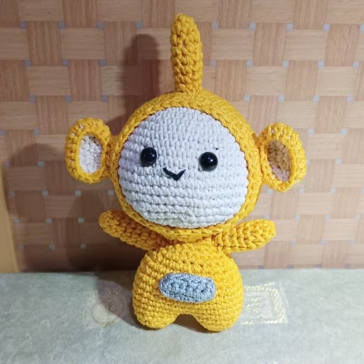 amigrumi teletubbies karakter lala gantungan tas gantungan kunci aksesoris tas rajutan