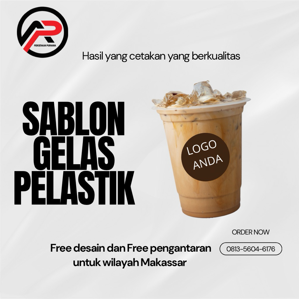 Sablon Gelas Cup Plastik | sablon gelas minuman | murah premium