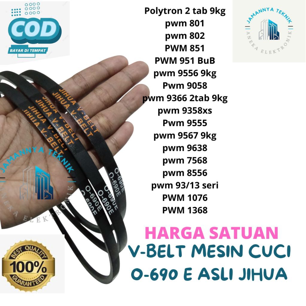 V BELT MESIN CUCI O-690 E JIHUA VAN BEL MESIN CUCI POLYTRON LG O 690 E JIHUA