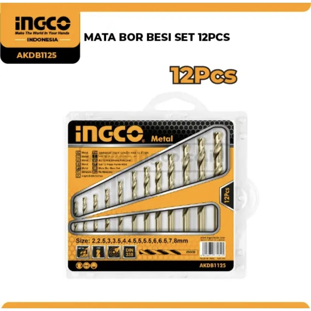 MATA BOR BESI SET 12PCS INGCO