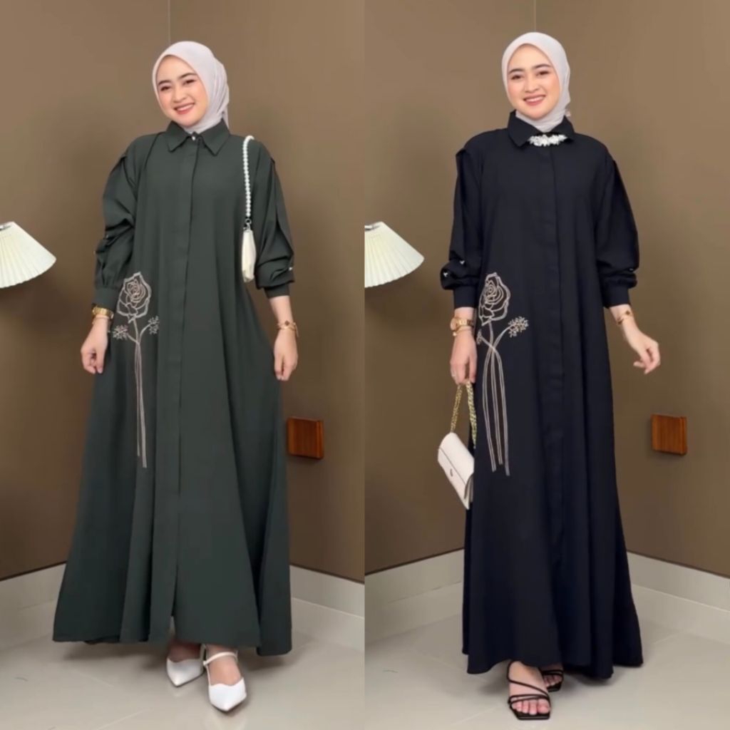 GAMIS GNL/MAURA DRESS/GAMIS ABAYA/GAMIS POLOS BORDIR BUNGA/GAMIS FULL KANCING/LONGDRESS POLOS