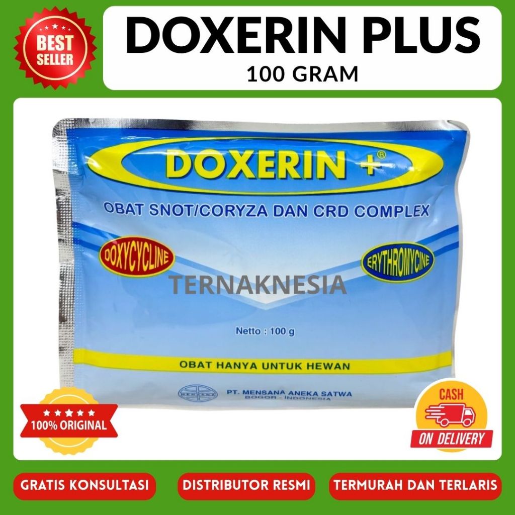 DOXERIN PLUS 100 GRAM - Mensana - Obat Unggas Ayam Snot Coryza CRD Pernafasan Complex