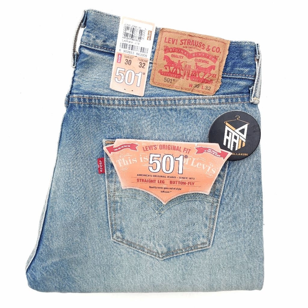 Levi 's 501 Distressed Straight Leg Fit Jeans