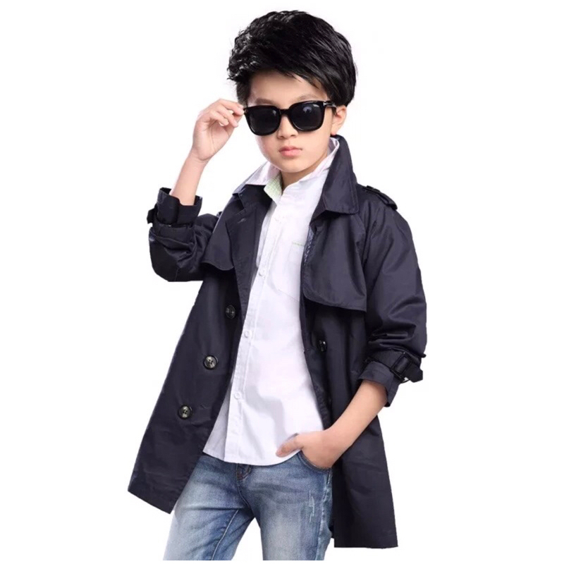 jaket jubah/jubah anak laki-laki lengan panjang bahan drill/ blezer long coat/ pakaian anak laki-lak