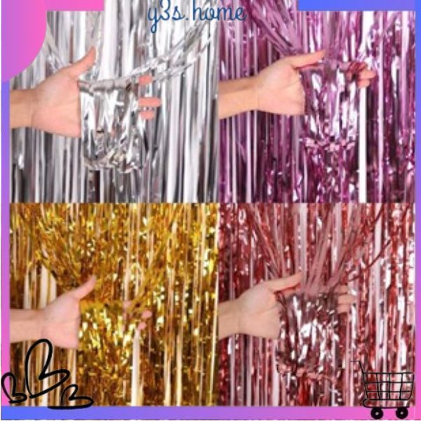 TIRAI  PESTA Tirai Dekorasi Ulang Tahun / Tirai Foil Ultah / Tirai Pesta / Tirai Ulang Tahun Dekoras