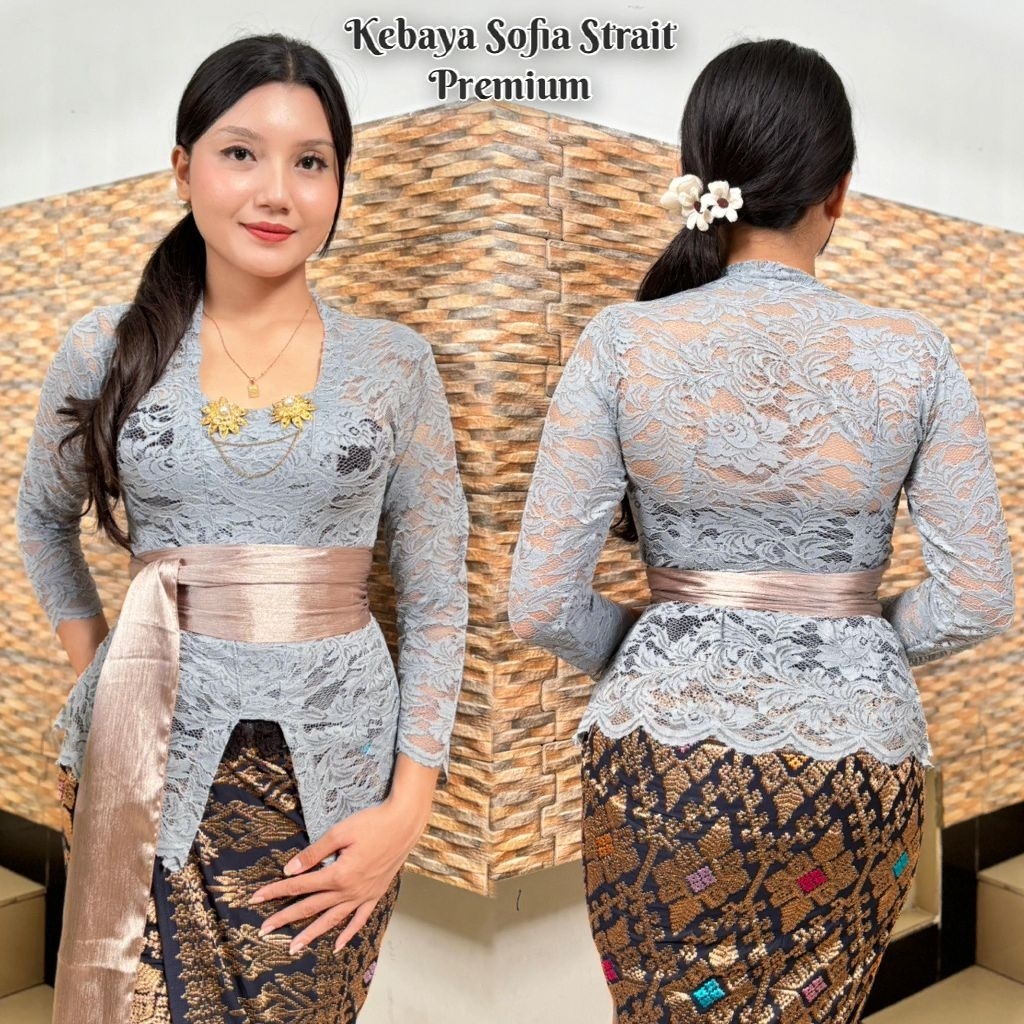 ATASAN Kebaya kutubaru // kebaya bali brokat sofia strech bet lengan Panjang q// KEBAYA STRECH BROKA