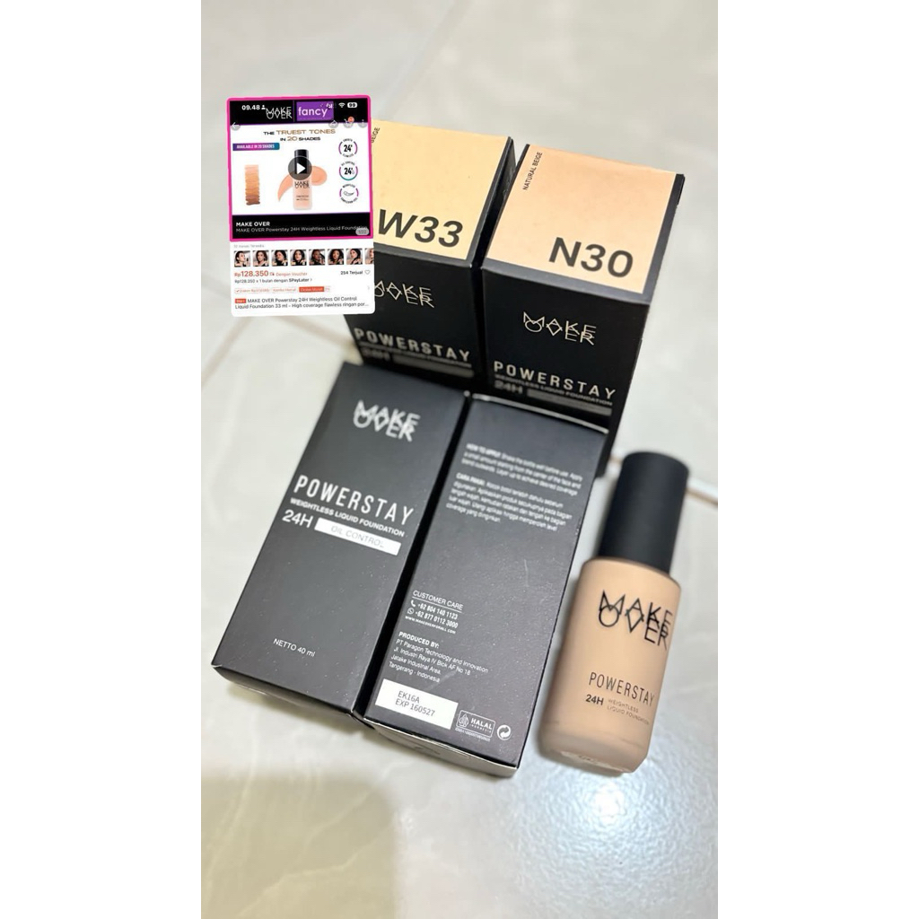 FONDITION MAKEOVER powerstay shade w33&N30