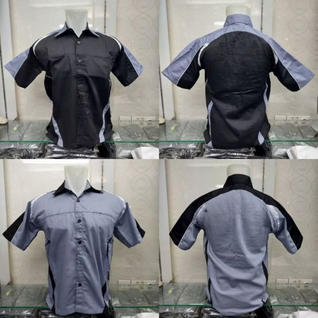 Kemeja PDL PDH Polos Warna Hitam abu/Kemeja PDH Seragaman Pabrik/Kemeja Kantor/Kemeja Kerja Kombinas