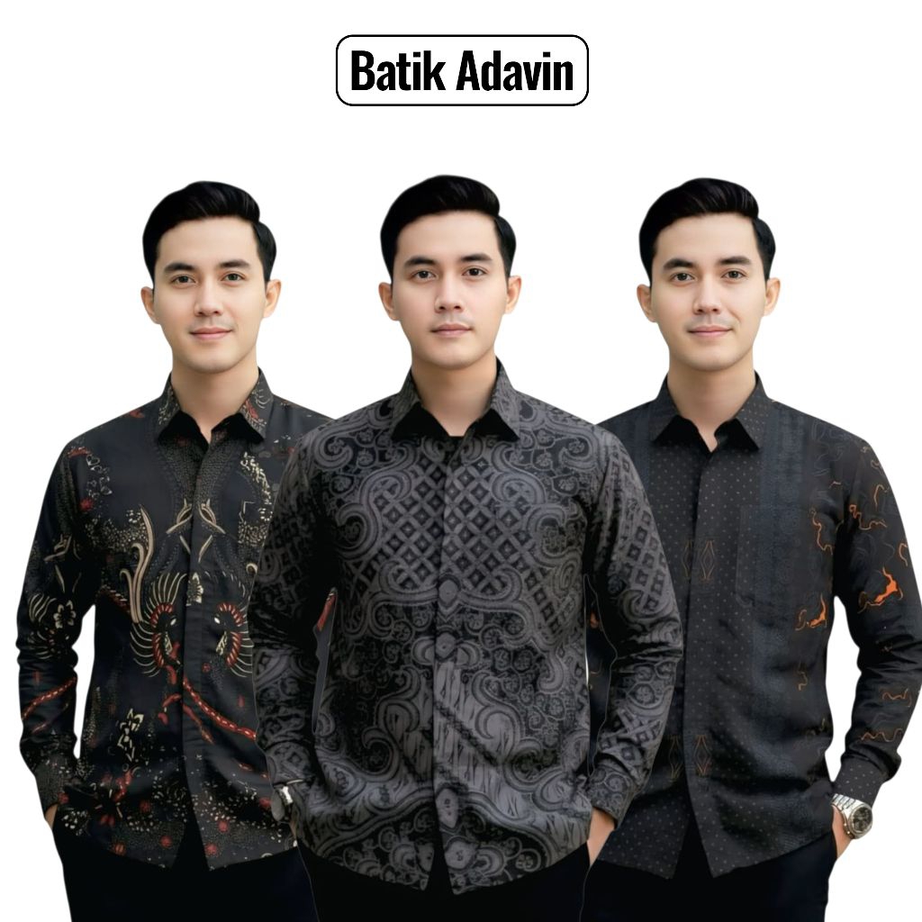 Hem Batik Mewah Model Trendy Keren Pakaian Resepsi Terlaris Baju Premium Pria Kekinian Kemeja Lengan