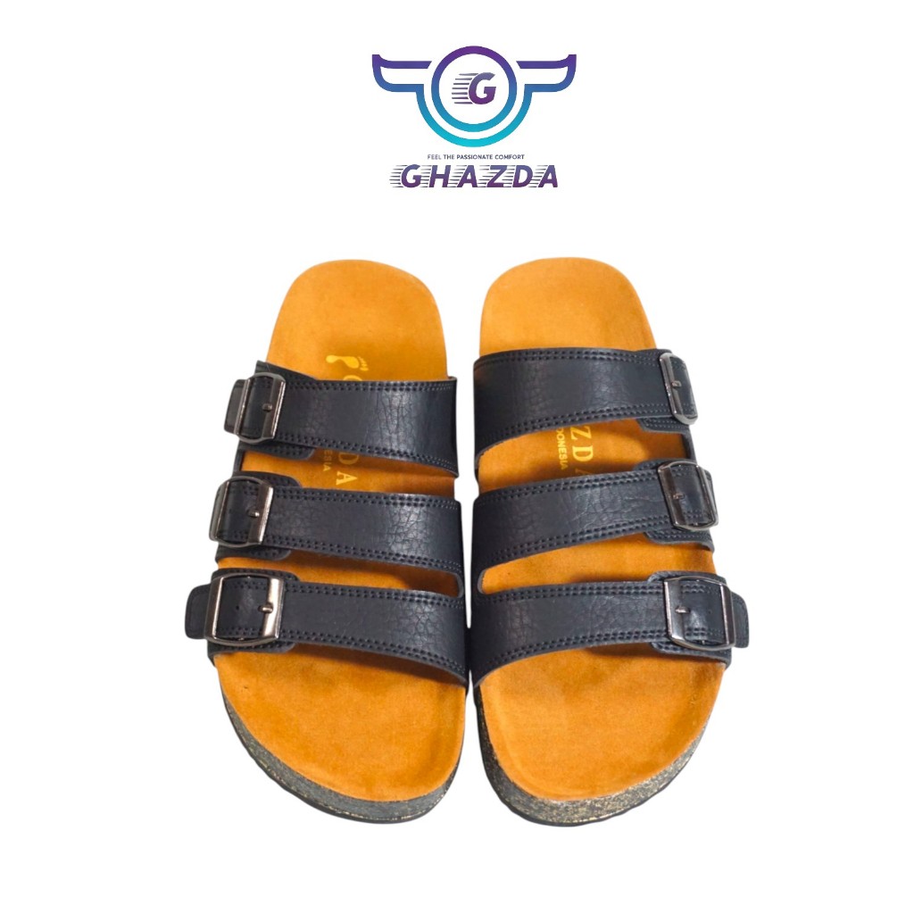 SANDAL PRIA SANDAL SLOP SANDAL PUYUH SANDAL TERBARU GHAZDA PUMA 01 HITAM