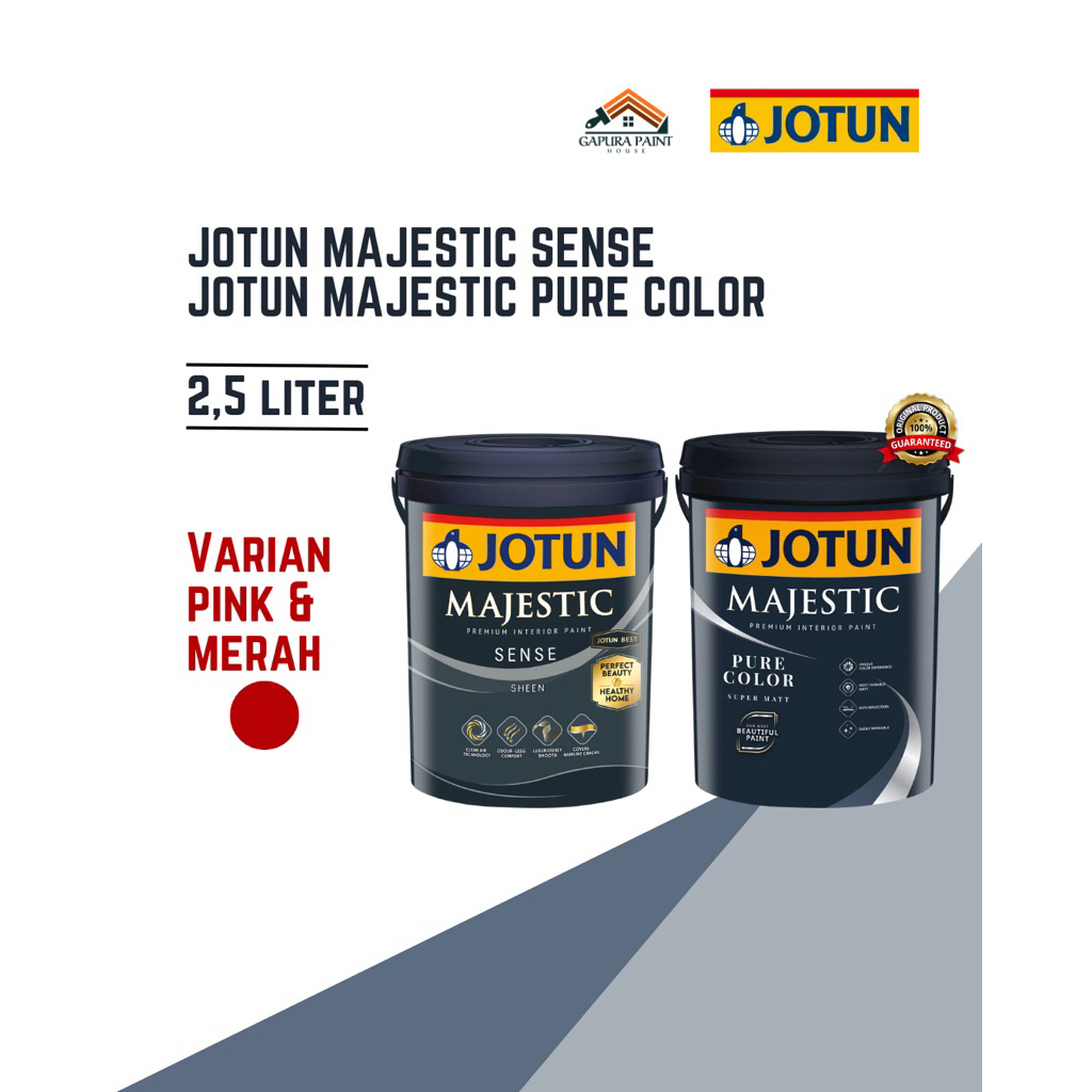 Cat Dinding Jotun Majestic Sense Jotun Majestic Pure Color 2.5 Liter - Pink & Merah | Cat Jotun