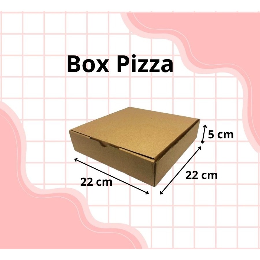 Kardus / Kotak Box Pizza Ukuran 22x22x5 Cm Die Cut