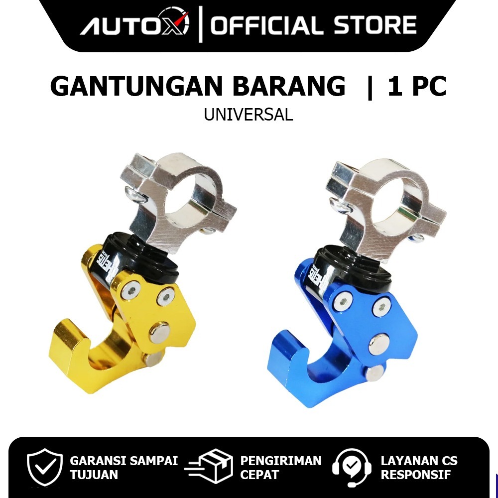 Gantungan Barang Jepit Stang PCX Universal Pasang Setang Nmax Xabre Vixion Rx King dll Variasi Emas 