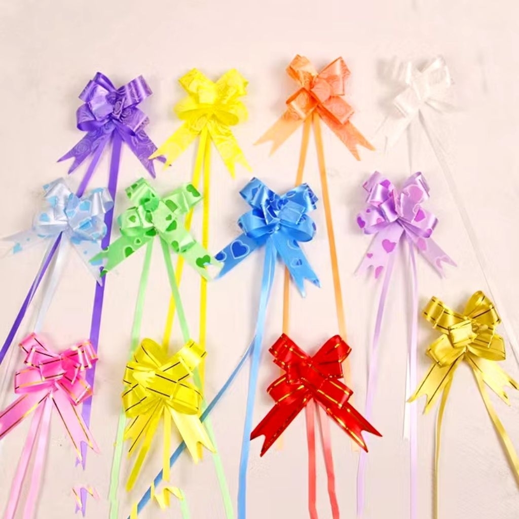 1pack (10pcs)  Pita Tarik serut 18mm List emas panjang 37cm Renda hiasan kado