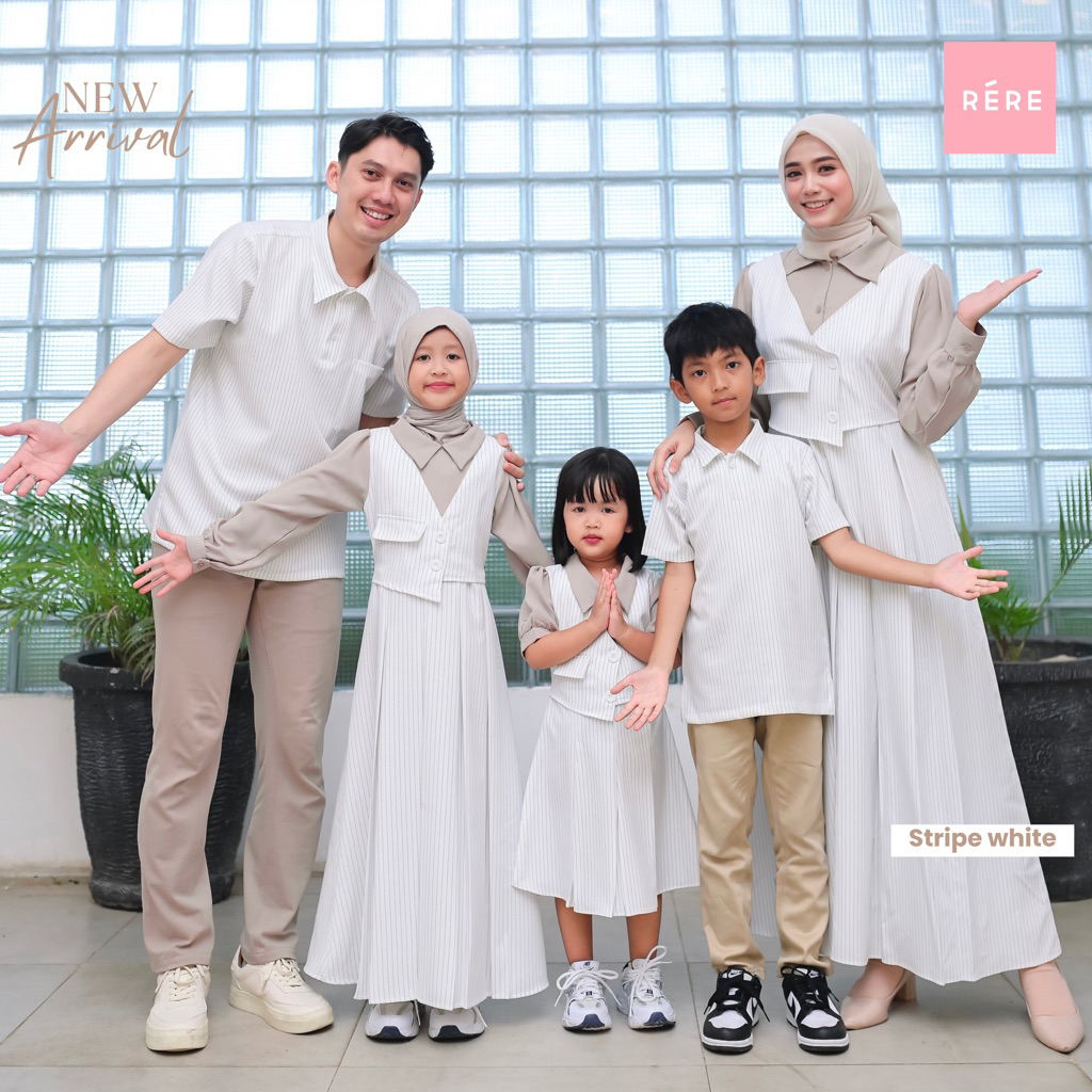 Rereyshop Naura Dress Voll 1 dan 2 - (MOM ONLY) - Setelan Gamis Lebaran Sarimbit Couple Keluarga Ibu