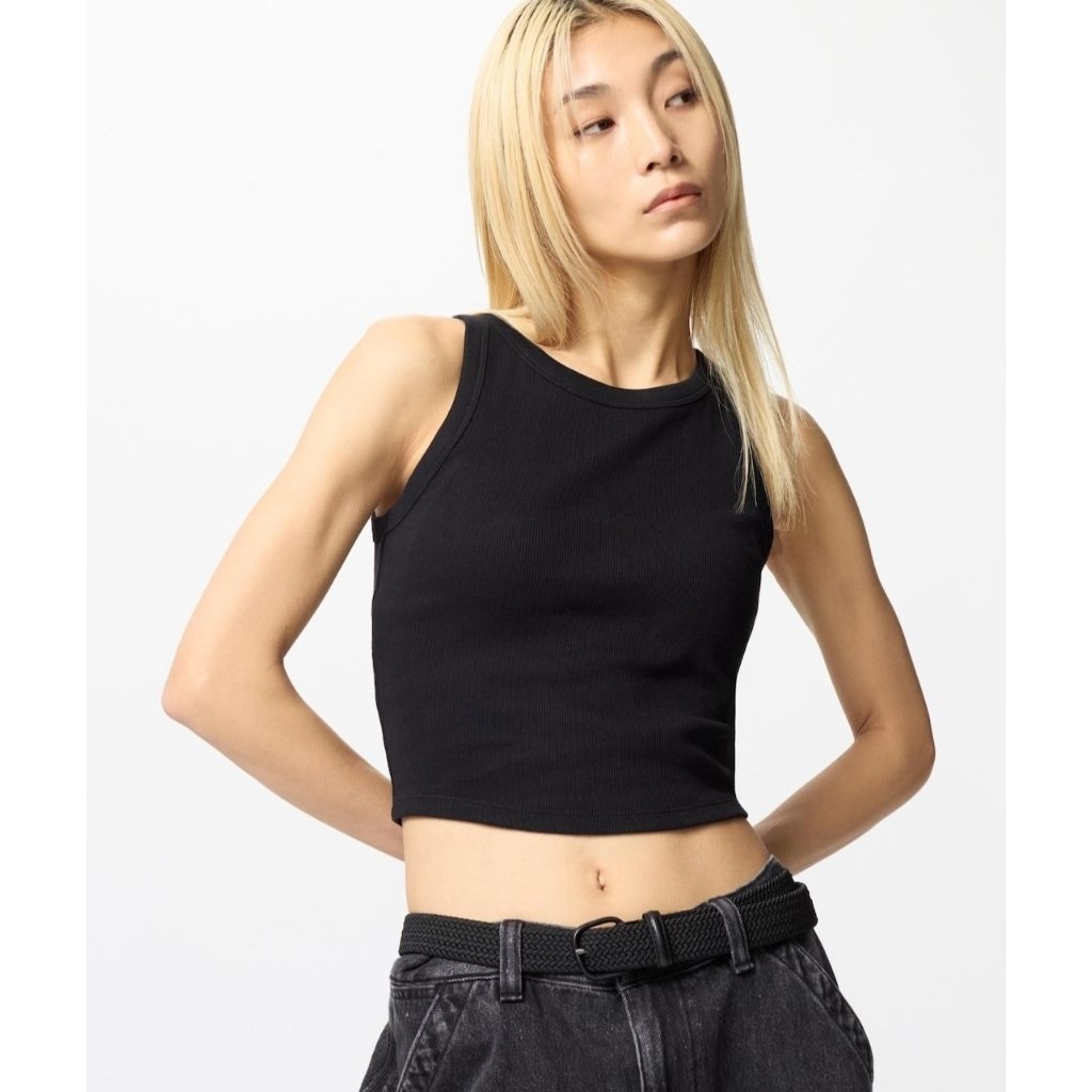 UNIQLO TANK TOP BRATOP ATASAN CROP BRA RIB