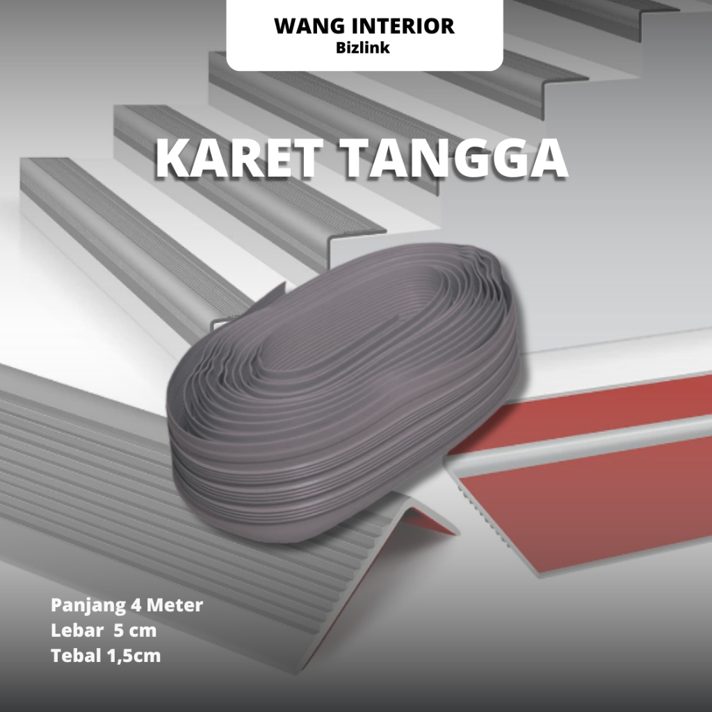Stepnosing karet / Karet Tangga / LIST SIKU KARET TANGGA/List tangga/Terlaris karet siku PANJANG 4ME