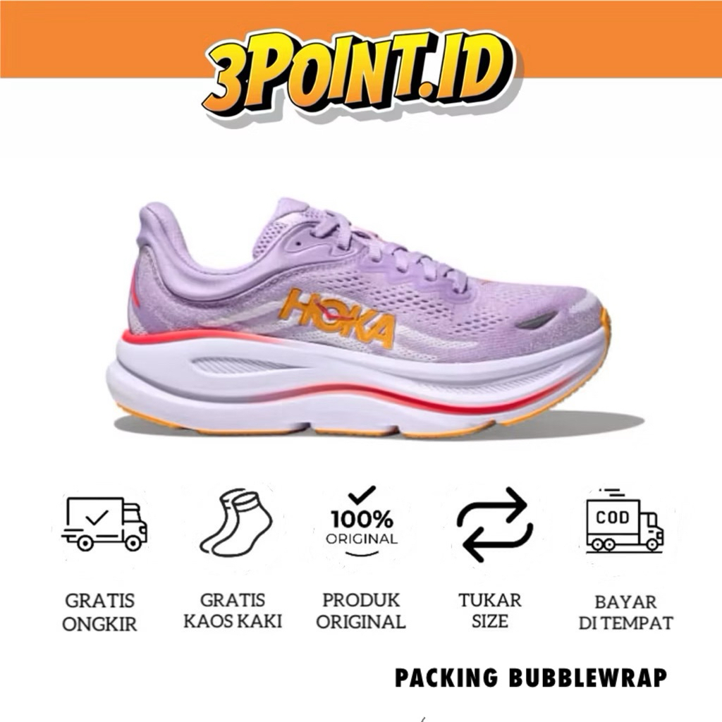 SEPATU RUNNING HOKA ONE BONDI 9 ASTER FLOWER STARLIGHT GLOW ORIGINAL