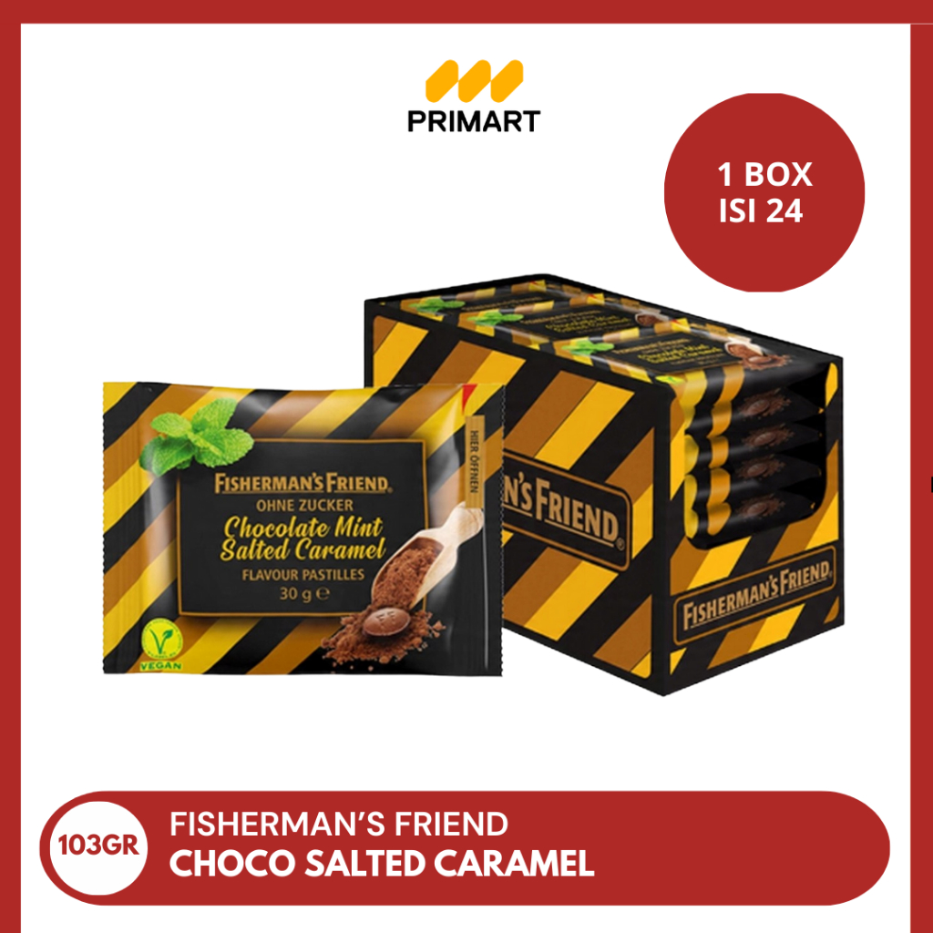 Fisherman's Friend Choco Caramel Permen Mint 25 gr - 1 BOX