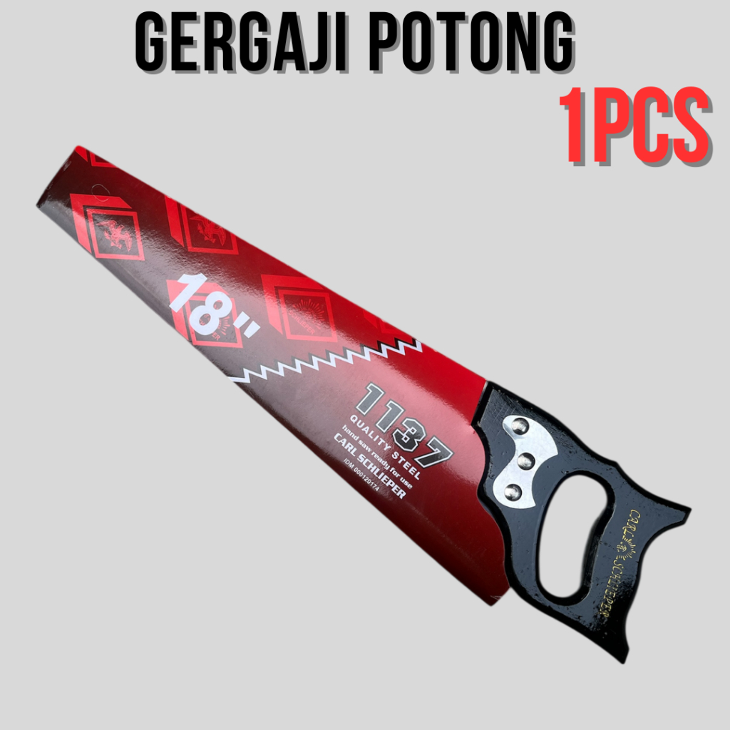 Gergaji Gorok Carl Schlieper Gagang Kayu Handle Karet Potong Hand Saw 18" 20"