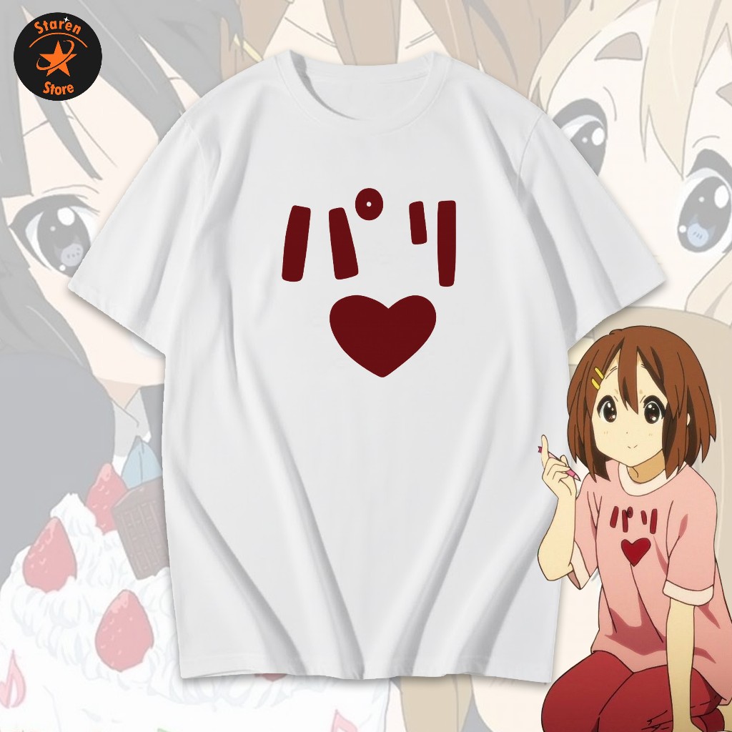 Kaos Anime K-On Yui Hirasawa Kaos Yui Hirasawa Kaos Anime Unisex Bahan Cotton Combed Premium Nyaman