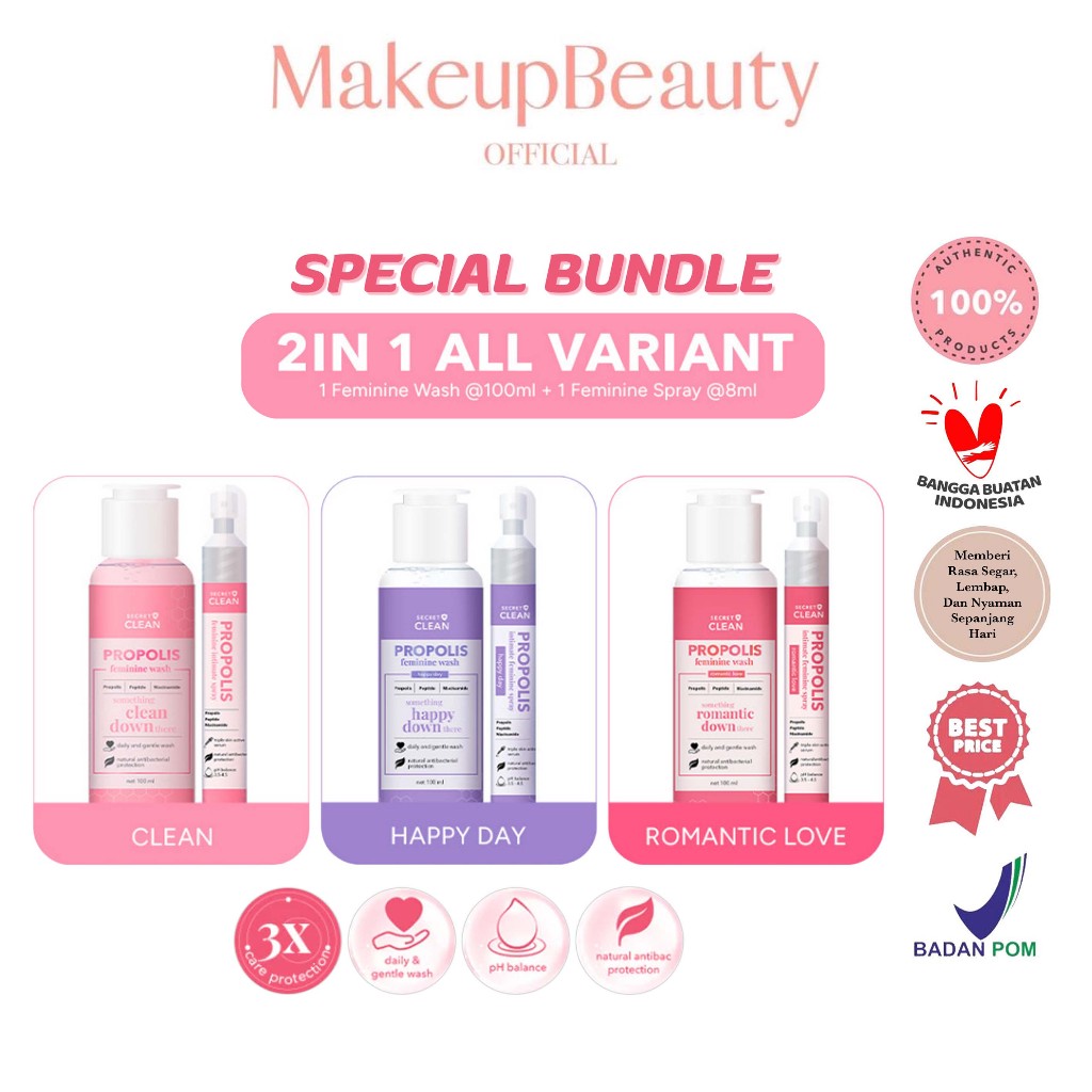 [PAKET BUNDLE] SECRET CLEAN Feminine Wash + Spray