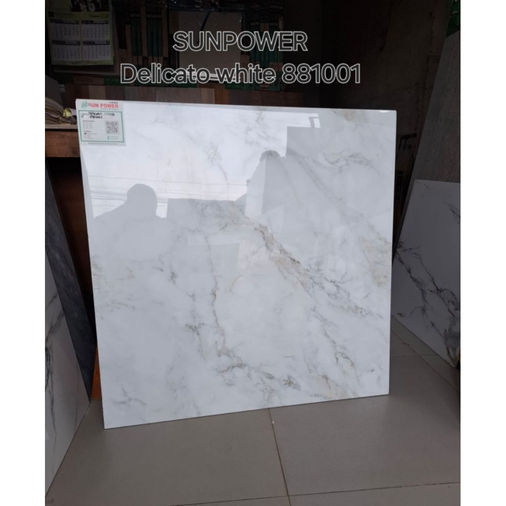 granit lantai motif marble 80x80 sunpower delicato white glosy