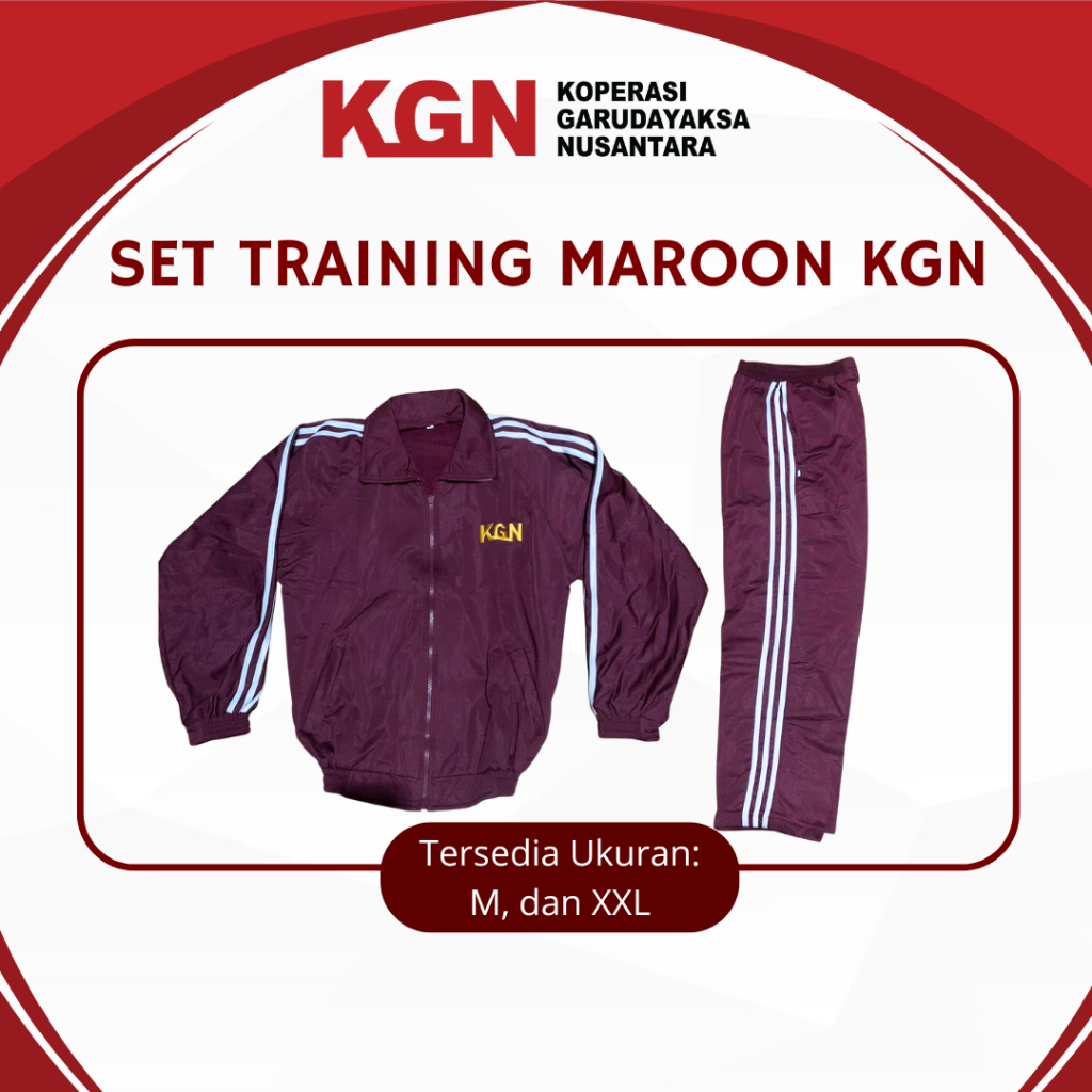 Set Training Maroon KGN | Jaket & Celana Olahraga Premium