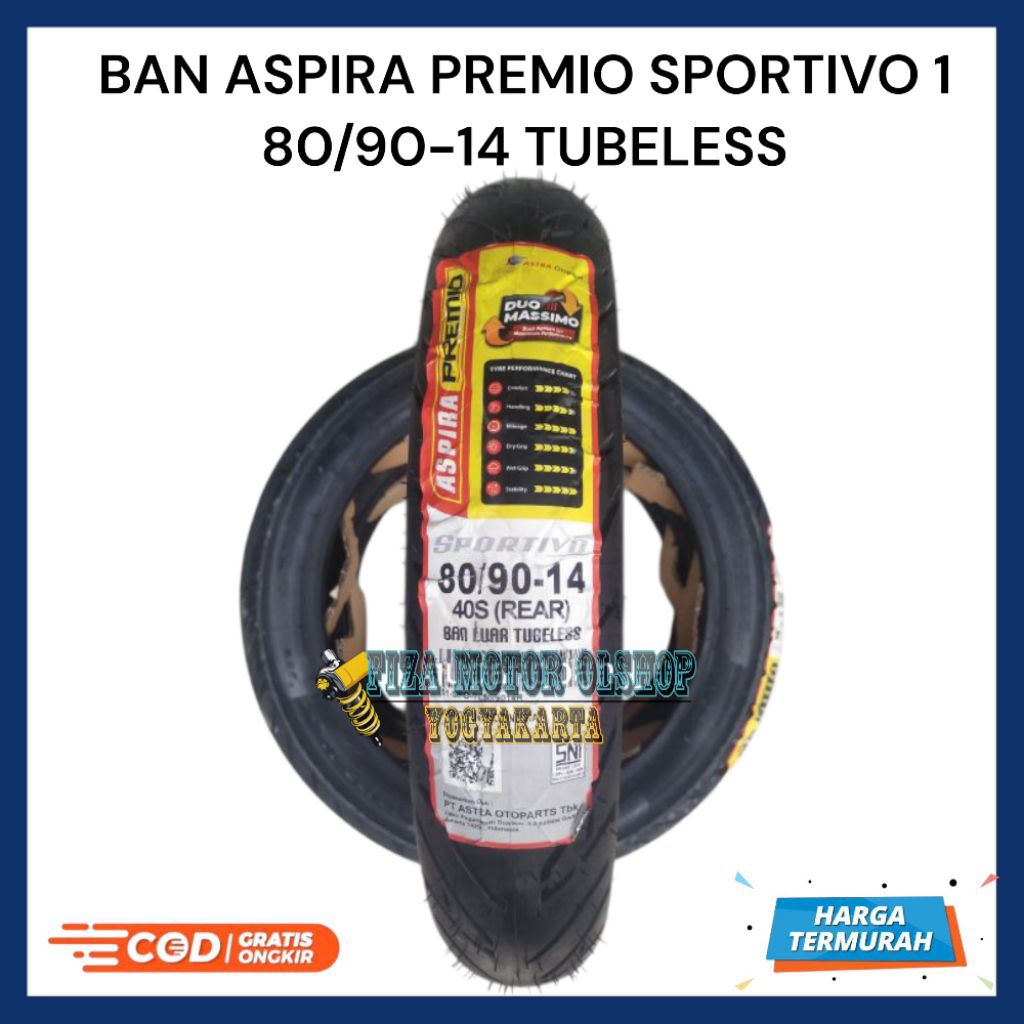 Ban Matic 80/90-14 Tubeless Ban Aspira Premio Sportivo 1 80/90 Ring 14