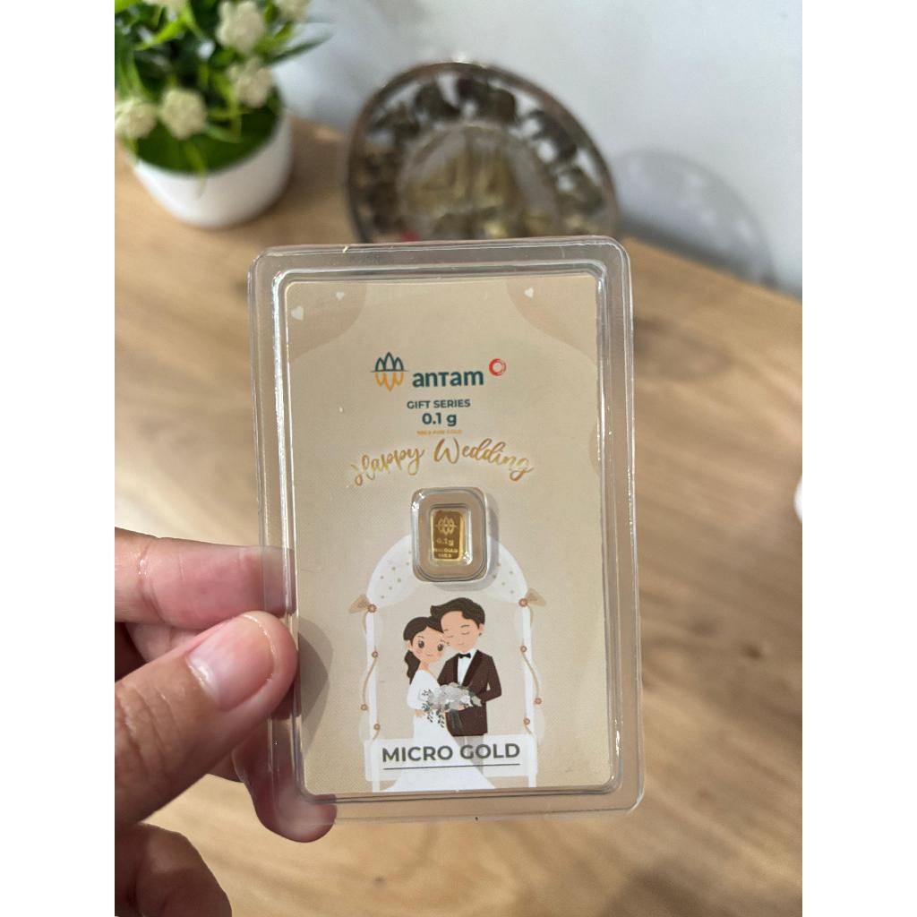Mini Gold 0,1 Gram Happy Wedding 999,9% Bersertifikat