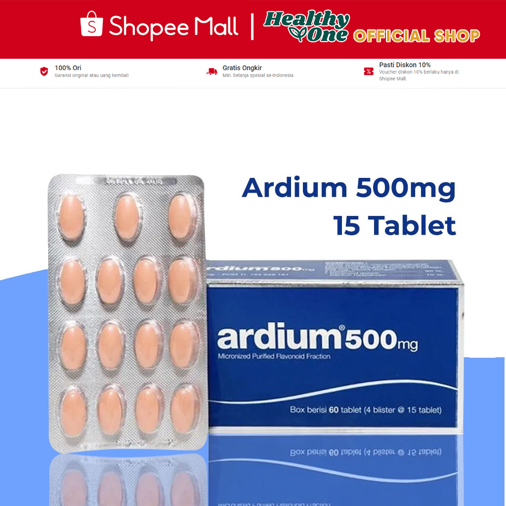Ardium 500mg 1 Blister 15 Tablet / 1000mg 1 Blister 10 Tablet / Obat Wasir/Obat Ambien/Obat Varises