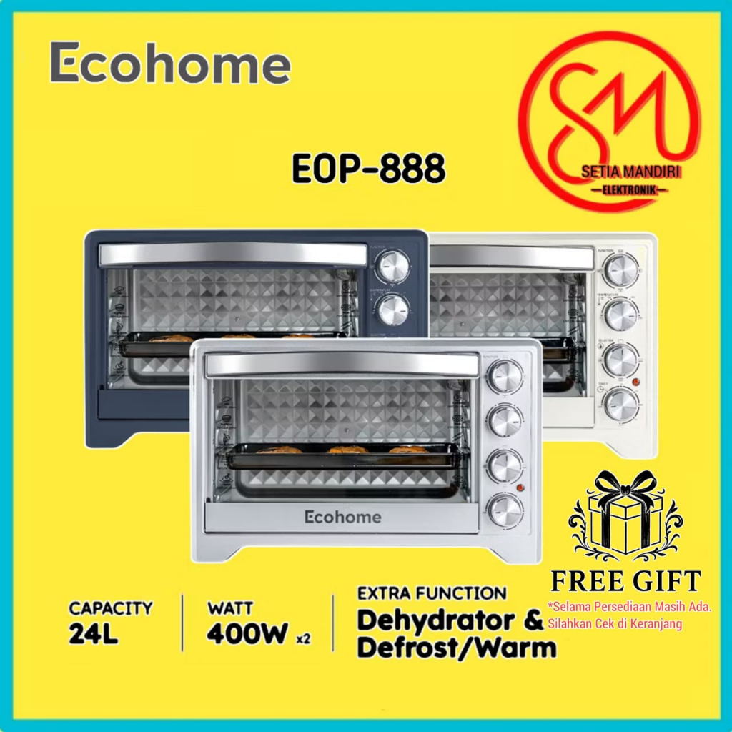 ECOHOME Oven Platinum Series EOP888 38L Capacity Low Watt with Air Fryer and Rotisserie Function SME