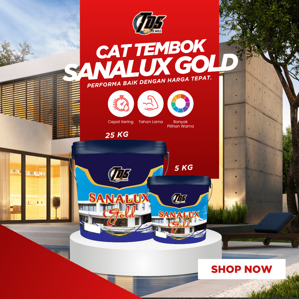 Cat Tembok Sanalux Gold  – Warna Standar Premium, Halus & Tahan Lama