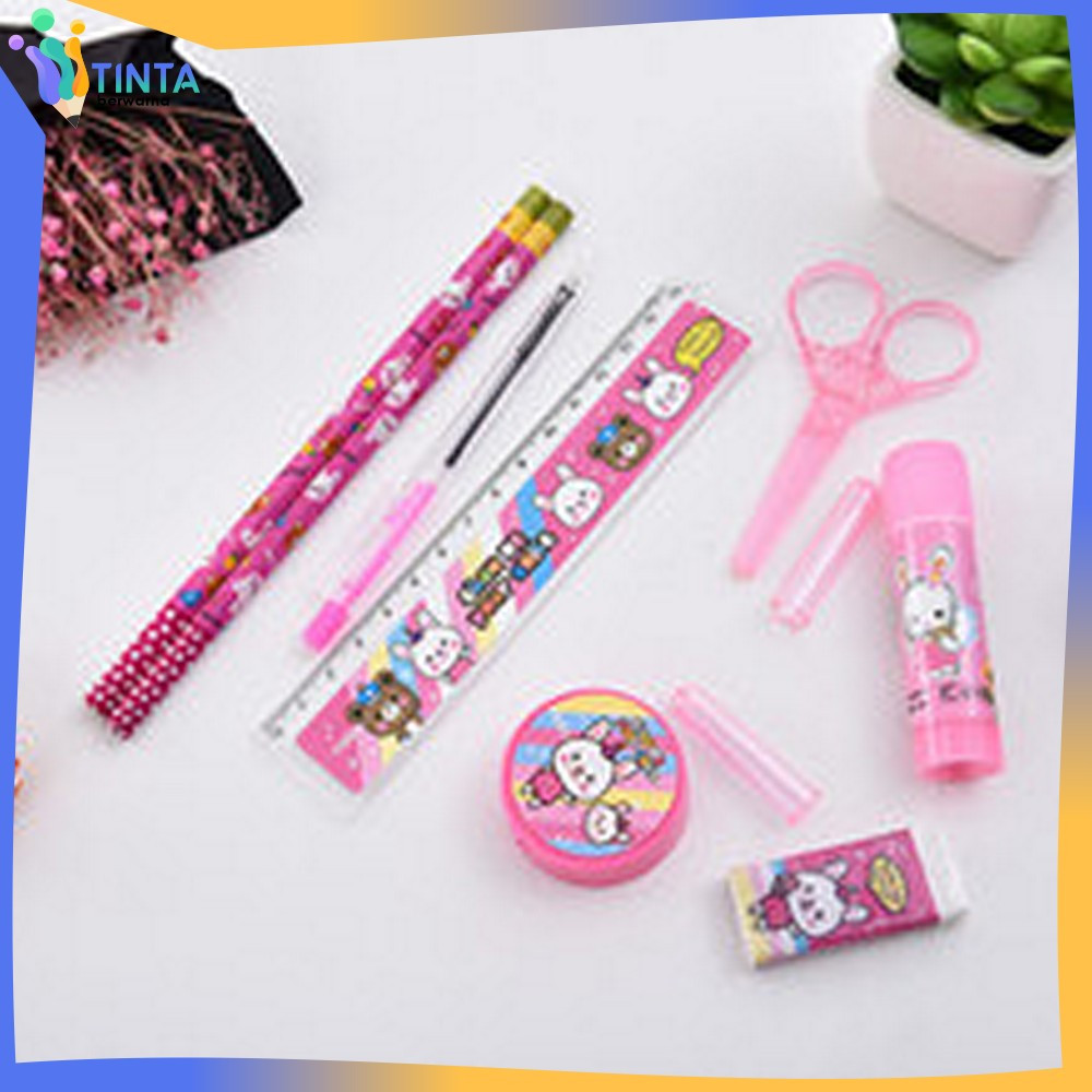EC Paket Alat Tulis Anak TK / Alat Tulis Set 8in1 Karakter Stationery Kids / Set School Supplies for