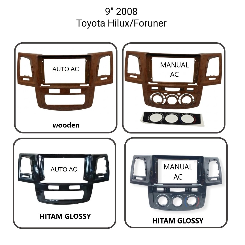 AUDIONET FRAME HEADUNIT ANDROID 7 INCH / 9 INCH / 10 INCH TOYOTA FORTUNER HILUX VIGO 2008 - 2014 MAN