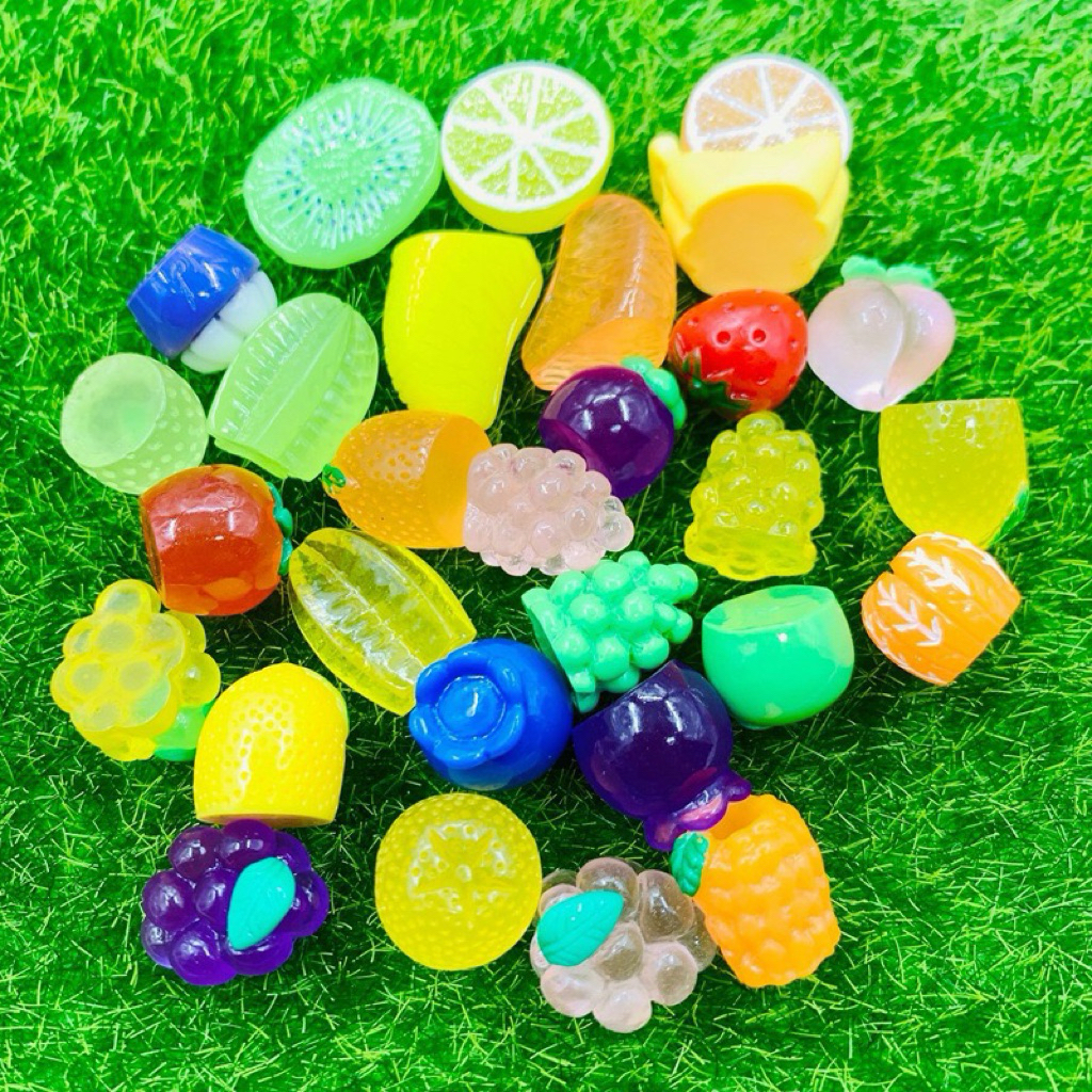 Miniatur Makanan Buah Buahan Anggur Kiwi Tomat Wortel Terong Belimbing set 8 isi Miniatur